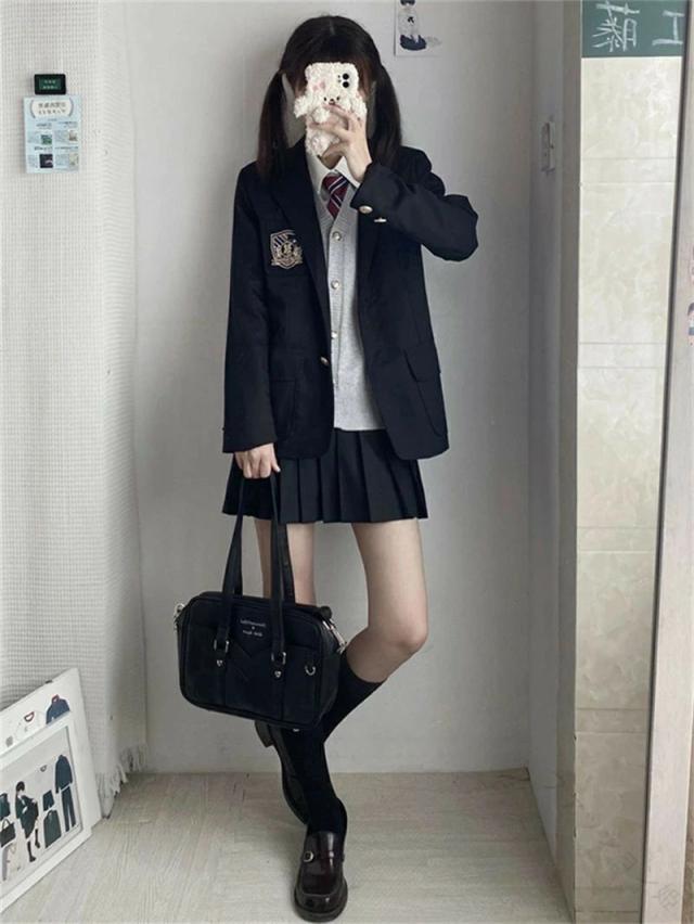 6点セット 女の子用フォーマルスーツ 入学式 卒業式 制服 ブレザー ネクタイ付き 小学生 中学生 ジュニアスーツ 学校行事対応 子供スーツ 高校生_9