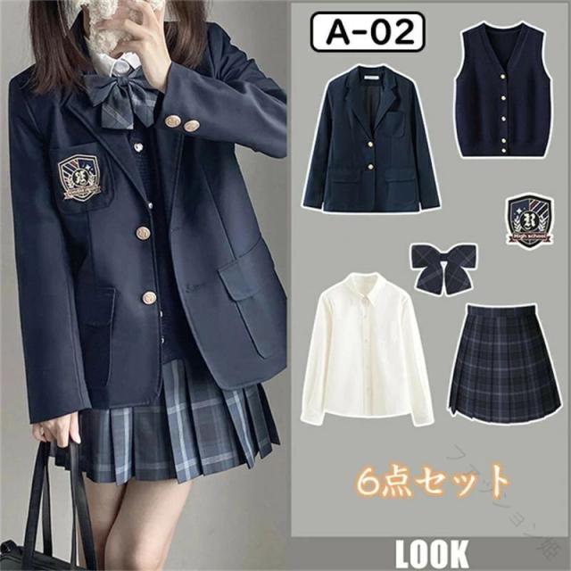6点セット 女の子用フォーマルスーツ 入学式 卒業式 制服 ブレザー ネクタイ付き 小学生 中学生 ジュニアスーツ 学校行事対応 子供スーツ 高校生_11