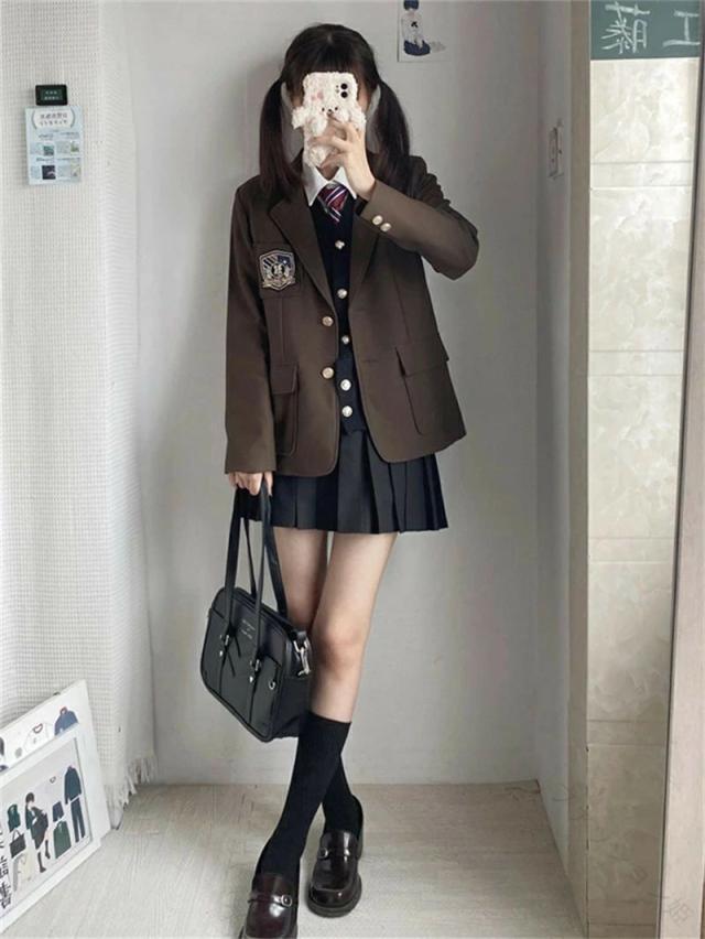 6点セット 女の子用フォーマルスーツ 入学式 卒業式 制服 ブレザー ネクタイ付き 小学生 中学生 ジュニアスーツ 学校行事対応 子供スーツ 高校生_2