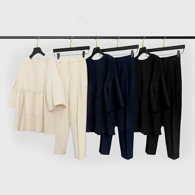 セットアップ レディース パンツスーツ セレモニースーツ 2点セット フレア袖 ブラウス&amp;テーパードパンツ フォーマル 入学式 入園式 卒園式 卒業式 お宮参り 七五三 ママ 通勤 OL オフィ 母親_13