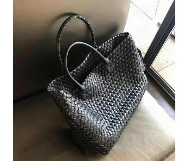 ショルダーバック メッシュレザー ハンドバック トートバッグ 大容量 肩がけ 手持ち フラットポーチ付き 内側紐付き スクエア型 四角 編み込み レザー きれいめ シンプル カジュ マイクロファイバー_3