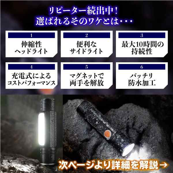 懐中電灯 充電式 LED 強力 ライト 軍用 防災 ライト 最強 小型 USB キャンプ用品 アウトドア 登山 作業灯の通販はau PAY マーケット  - RinRinMall