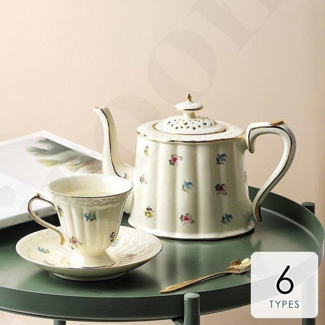 ティーカップ ティーセット キッチン用品 食器 コーヒー お茶用品 おしゃれ カップ ソーサー ホワイト ゴールド イエローキッチン エレガの通販は