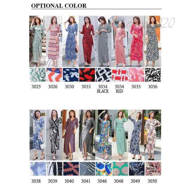 マキシワンピース 七分袖 カシュクール vネック リボン ボタニカル柄 ハワイアン レディース リゾート ビーチワンピース ロングの通販は