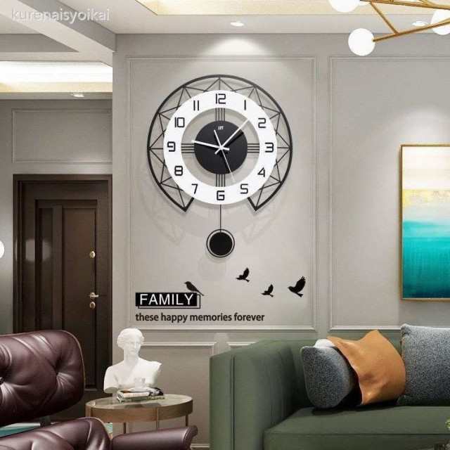 ラッピング無料】 新作北欧のガラシャ時計掛け時計リビング家庭用ファッション石英時計スイング時計$