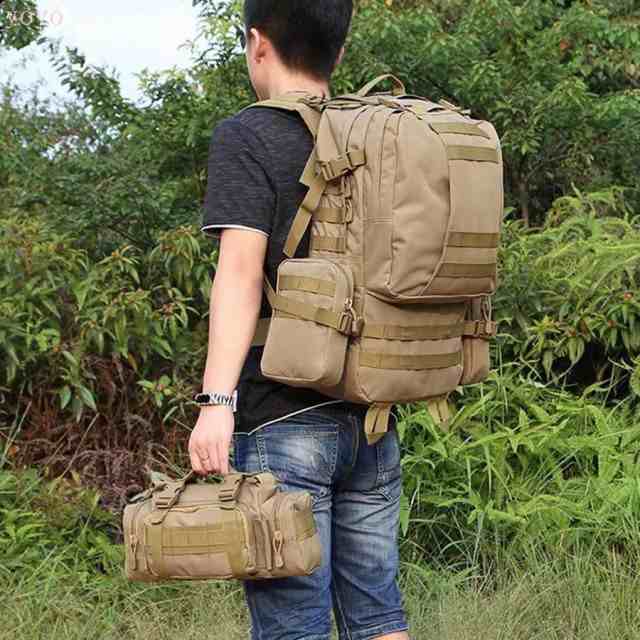 リュックサック バックパック 大容量 45L カーキ アウトドア キャンプ 登山 山登り ハイキング リュック 軍用 防災 ミリタリー サバゲー|au PAY マーケット