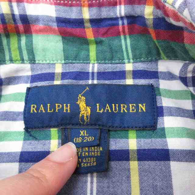 古着 ラルフローレン Ralph Lauren 半袖 ブランド シャツ キッズ ボーイズ 子供服 ワンポイントロゴ ボタンダウン 紺他 ネイビ 中古  古着の通販はau PAY マーケット 古着屋RUSHOUT au PAY マーケット－通販サイト