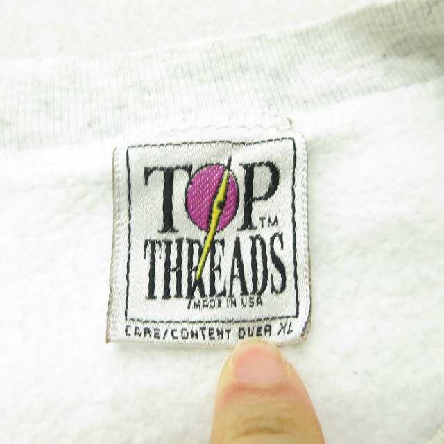 TOP THREADS USA製 刺繍スウェット ホワイト ビッグサイズ