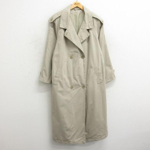 古着 長袖 トレンチ コート レディース 90年代 90s ラグラン ロング丈 