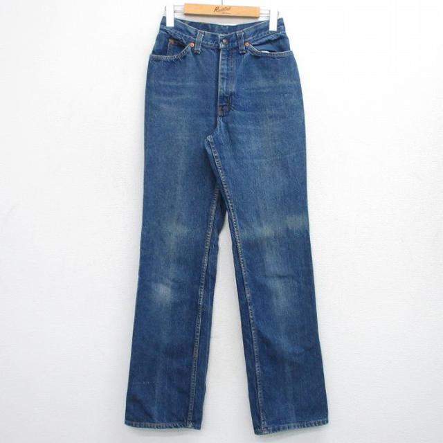 古着 リーバイス Levis 25035 ジーンズ レディース 80年代 80s ヒゲ USA製 タロン 紺 ネイビー デニム spe 中古 ボトムス ジー 中古 古着