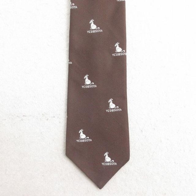 中古 ネクタイ 80年代 80s 馬 USA製 こげ茶 ブラウン 中古 古着