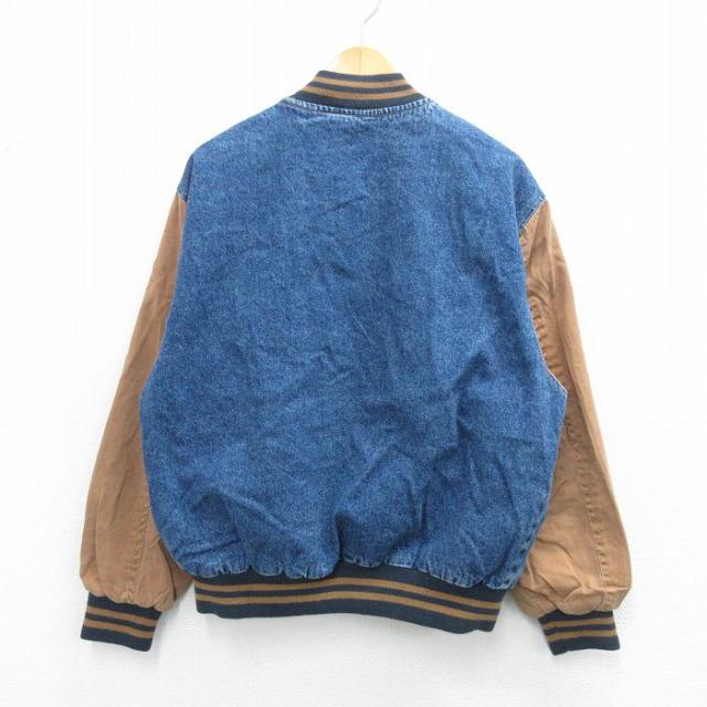 古着 Dunbrooke 長袖 デニム ジャケット メンズ 90年代 90s Chevron ツートンカラー 紺 ネイビー Lサイズ 中古 アウター 中古 古着_1