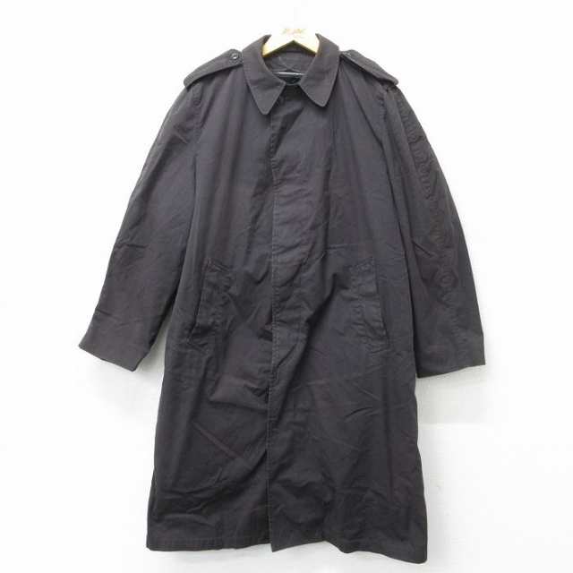 古着 長袖 ミリタリー ステンカラー コート メンズ 80年代 80s ロング丈 USA製 黒 ブラック 内側ボア XLサイズ 中古 アウター 中古 古着の通販は
