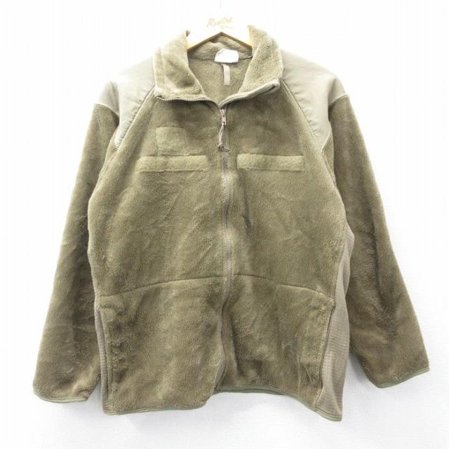 古着 長袖 ミリタリー フリース ジャケット メンズ ECWCS GEN3 レベル3 ベージュ系 カーキ XLサイズ 中古 アウター フライト 中古 古着