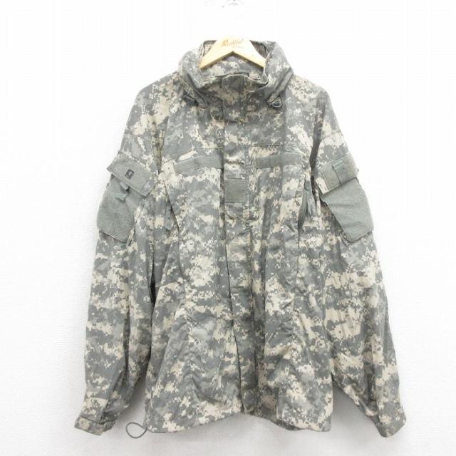 古着 長袖 ミリタリー ジャケット メンズ 00年代 00s ECWCS GEN3 レベル3 大きいサイズ デジタルカモ USA製 グレー 迷彩 spe X 中古 古着