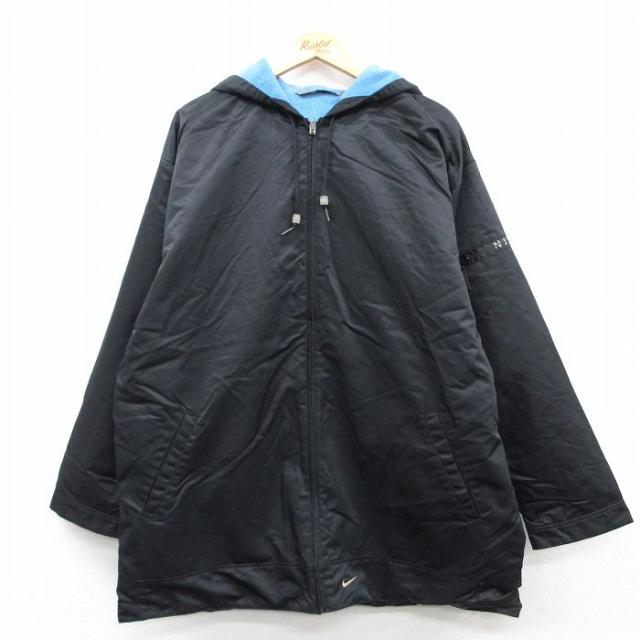 古着 ナイキ NIKE 長袖 ナイロン ジャケット パーカー メンズ 00年代 00s ワンポイントロゴ リバーシブル 大きいサイズ ロング 中古 古着の通販は 6,794円