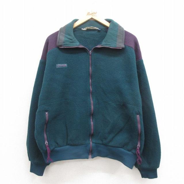 古着 コロンビア COLUMBIA 長袖 フリース ジャケット メンズ 90年代 90s USA製 緑系他 グリーン spe Lサイズ 中古 アウター 中古 古着