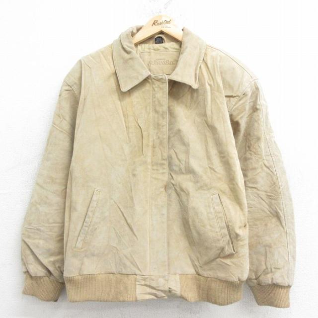 古着 セントジョンズベイ 長袖 スエード ジャケット メンズ 00年代 00s ベージュ カーキ 内側キルティング XLサイズ 中古 アウ 中古 古着の通販は