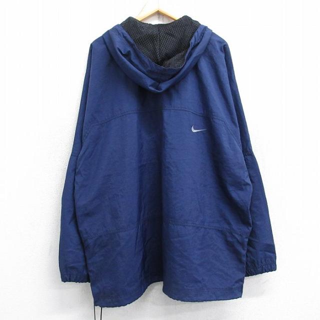 古着 ナイキ NIKE 長袖 ナイロン ジャケット アノラック パーカー メンズ 90年代 90s ワンポイントロゴ センターウォッシュ 大 中古 古着_1