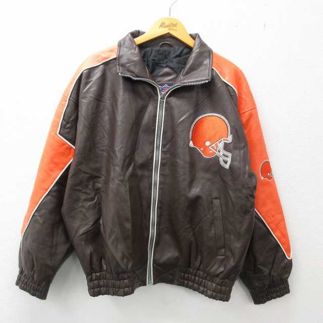 古着 長袖 ジャケット スタジャン メンズ NFL クリーブランド