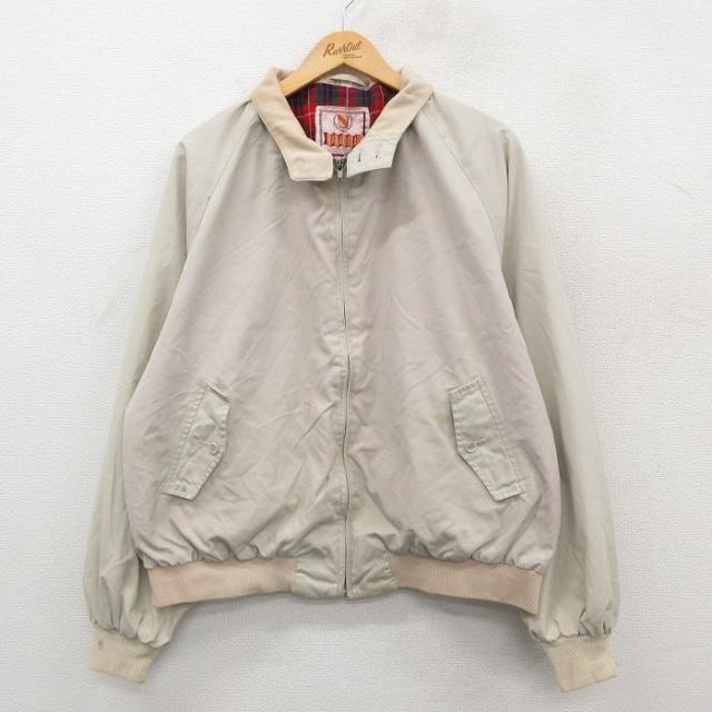 古着 バラクータ バンヒューセン 長袖 ジャケット スイングトップ メンズ 80年代 80s ラグラン 大きいサイズ ベージュ カーキ  中古 古着