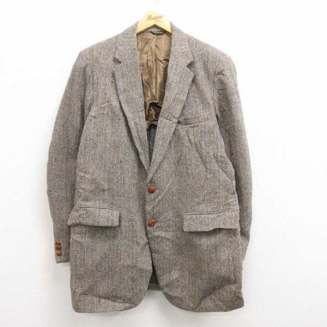 古着 ハリスツイード Harris Tweed 長袖 テーラード ジャケット メンズ