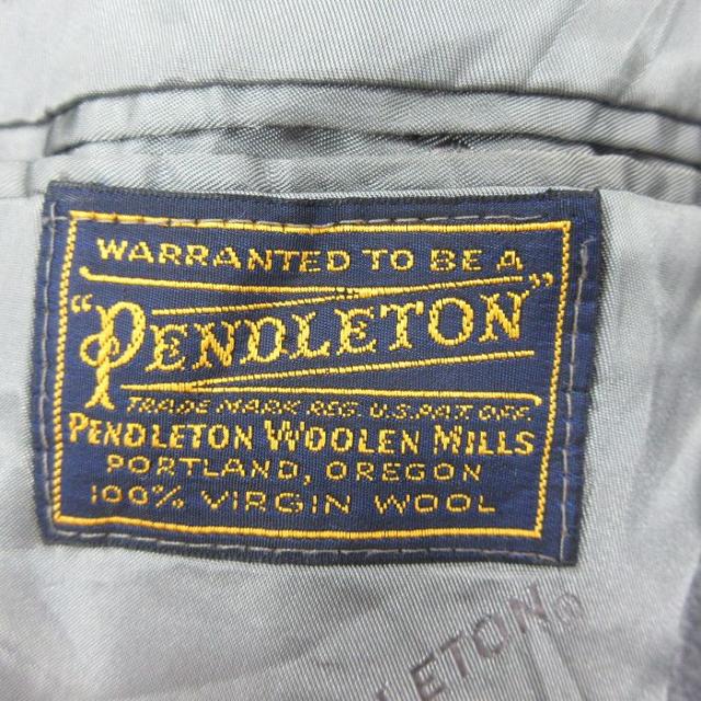 古着 ペンドルトン PENDLETON 長袖 テーラード ジャケット メンズ 80年代 80s USA製 グレー Lサイズ 中古 アウター 中古 古着_4