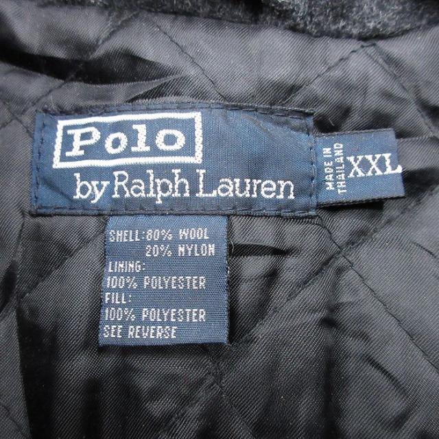 古着 ラルフローレン Ralph Lauren 長袖 ブランド ウール ジャケット メンズ 90年代 90s 大きいサイズ ロング丈 濃グレー 内側 中古 古着_5