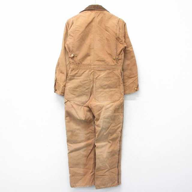 古着 カーハート Carhartt 長袖 ツナギ メンズ 80年代 80s ダック地 茶