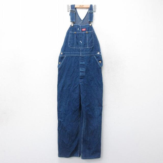 古着 ディッキーズ Dickies オーバーオール メンズ 90年代 90s コットン USA製 紺 ネイビー デニム W36 中古 ボトムス 中古 古着の通販は
