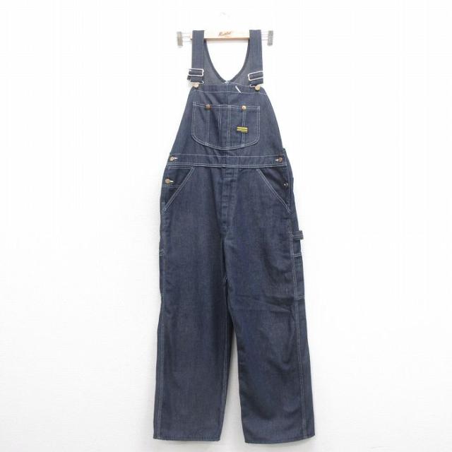 古着 オーバーオール メンズ 80年代 80s タロン 紺 ネイビー デニム W36 中古 ボトムス 中古 古着