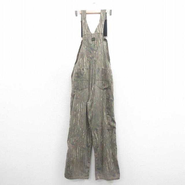 古着 リバティ オーバーオール メンズ 90年代 90s ダブルニー リアルツリー USA製 茶 ブラウン 迷彩 W36 中古 ボトムス 中古 古着 古着 リバティ オーバーオール メンズ 90年代 90s ダブルニー リアル