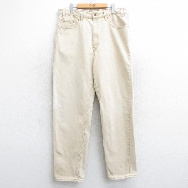 古着 ジーンズ Levis リーバイス 550 メンズ 90年代 90s コットン USA製 ベージュ カーキ デニム W36 中古 ボトムス ジーパン  中古 古着