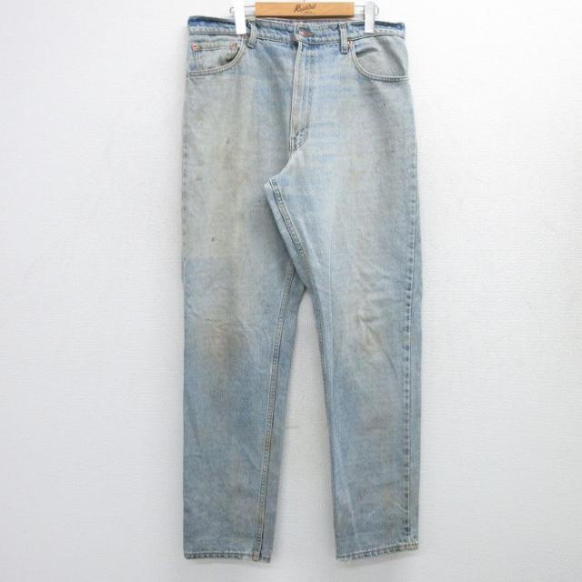 古着 リーバイス Levis 550 メンズ 90年代 90s ヒゲ コットン USA製 紺 ネイビー デニム spe W35 中古 ボトムス ジーパン Gパ 中古 古着