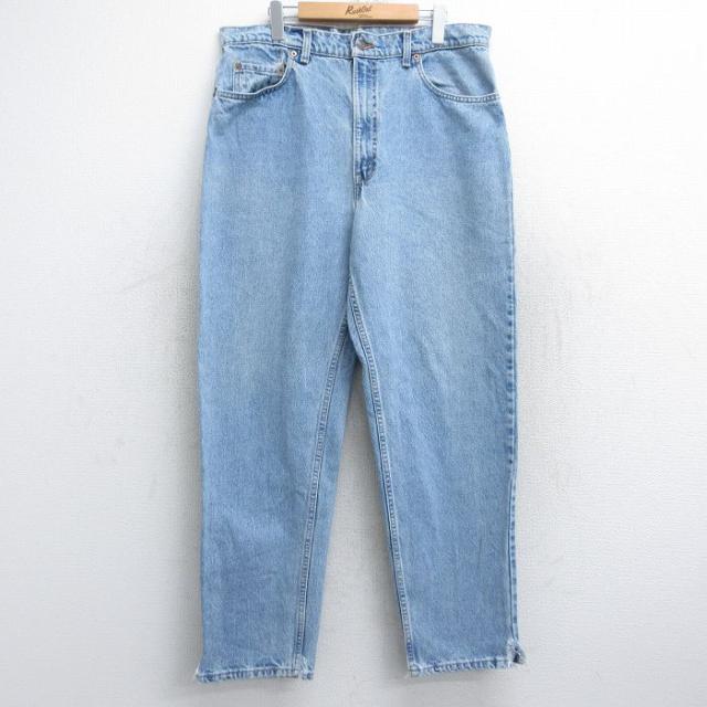 古着 リーバイス Levis 550 メンズ 90年代 90s テーパード コットン USA製 薄紺 ネイビー デニム W37 中古 ボトムス ジーパン  中古 古着