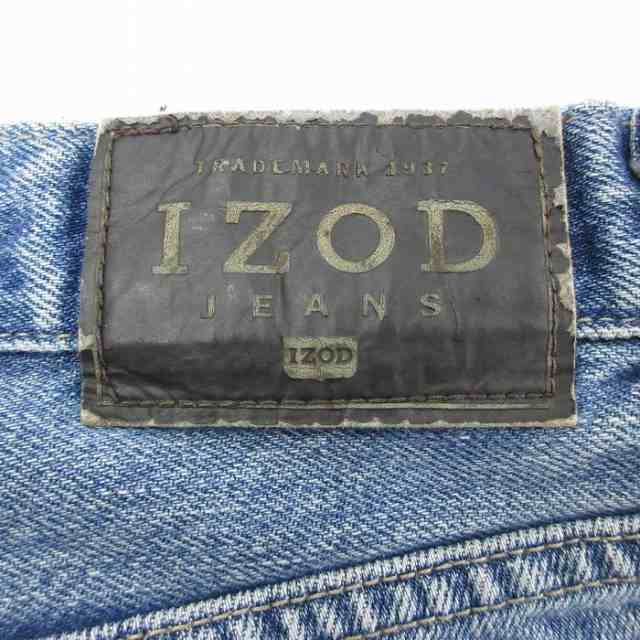 古着 IZOD ジーンズ メンズ コットン 紺 ネイビー デニム W34 中古 ボトムス ジーパン Gパン ロング パンツ ジーンズ パンツ  古着｜au PAY マーケット