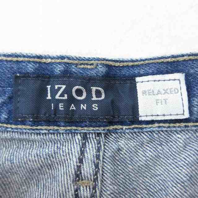 古着 IZOD ジーンズ メンズ リラックスフィット コットン 紺 ネイビー デニム W33 中古 ボトムス ジーパン Gパン ロング パン 中古  古着｜au PAY マーケット