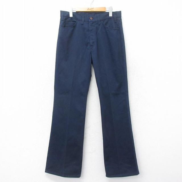 古着 リーバイス Levis 517 パンツ メンズ 70年代 70s スタプレ フレア ブーツカット ヒゲ タロン 紺 ネイビー spe W34 中古  中古 古着