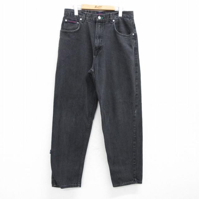 古着 トミーヒルフィガー TOMMY HILFIGER ブランド ジーンズ メンズ 90年代 90s コットン USA製 黒 ブラック デニム spe W32  中古 古着