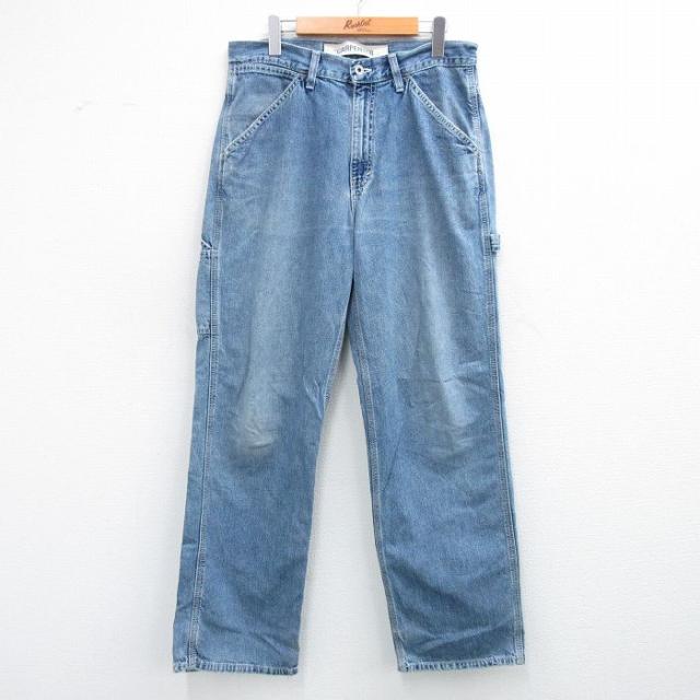 古着 ギャップ GAP ペインター パンツ メンズ 90年代 90s ヒゲ コットン USA製 紺 ネイビー デニム spe W33 中古 ボトムス ロ 中古 古着