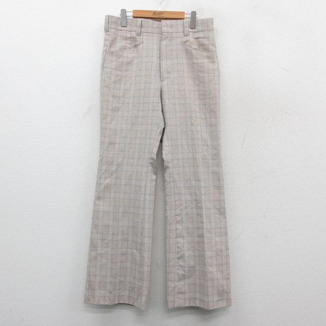 古着 リーバイス Levis スラックス パンツ メンズ 80年代 80s パナテラ ベージュ他 カーキ チェック spe W33 中古 ボトムス ロ 中古 古着