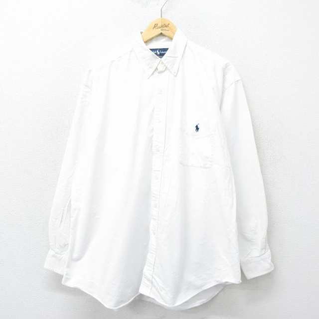 古着 ラルフローレン Ralph Lauren 長袖 ブランド シャツ メンズ 90年代 90s ワンポイントロゴ BIG SHIRT 大きいサイズ ロング 中古 古着