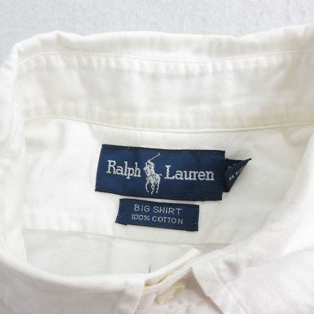 古着 ラルフローレン Ralph Lauren 長袖 ブランド シャツ メンズ 90年代 90s ワンポイントロゴ BIG SHIRT 大きいサイズ ロング 中古 古着