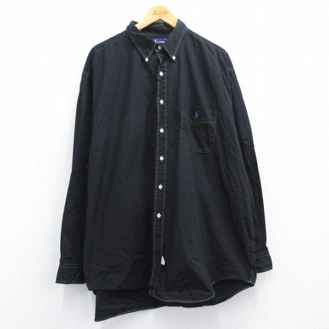 古着 ラルフローレン Ralph Lauren 長袖 ブランド シャツ メンズ 90年代 90s ワンポイントロゴ BIG SHIRT 大きいサイズ ロング 中古 古着