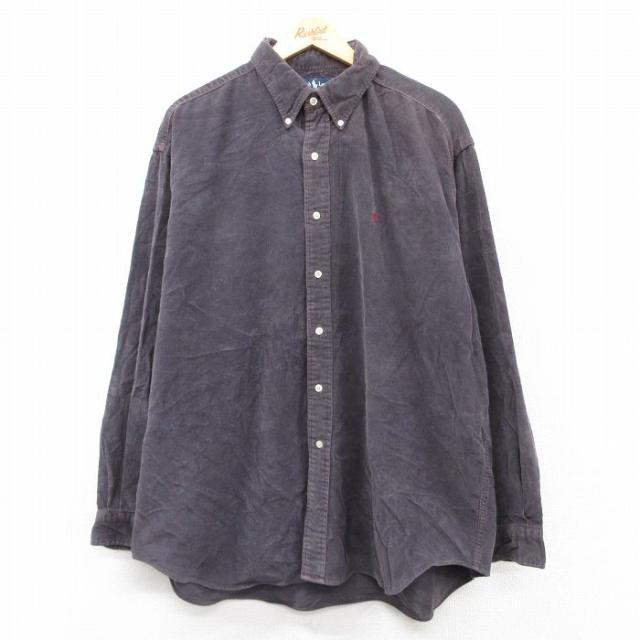古着 ラルフローレン Ralph Lauren 長袖 ブランド シャツ メンズ 90年代 90s ワンポイントロゴ BLAIRE コーデュロイ 大きいサ 中古 古着
