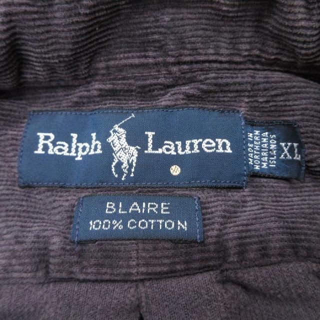 古着 ラルフローレン Ralph Lauren 長袖 ブランド シャツ メンズ 90年代 90s ワンポイントロゴ BLAIRE コーデュロイ 大きいサ 中古 古着_4