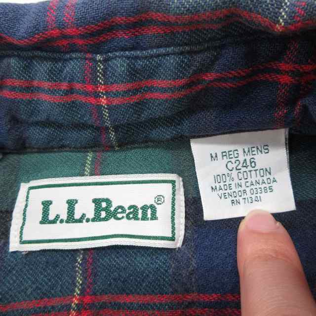 古着 エルエルビーン LLBEAN 長袖 フランネル シャツ メンズ 90年代