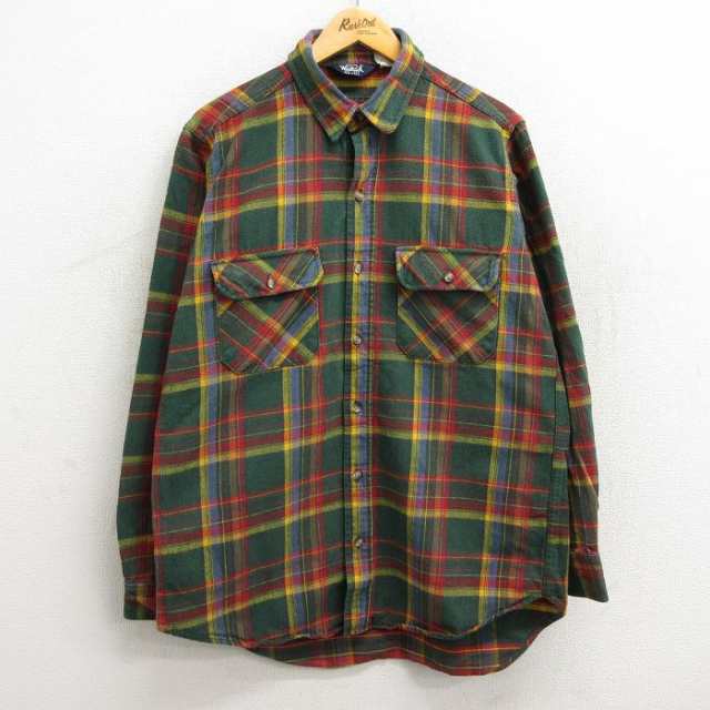 古着 ウールリッチ WOOLRICH 長袖 ヘビー フランネル シャツ メンズ 90