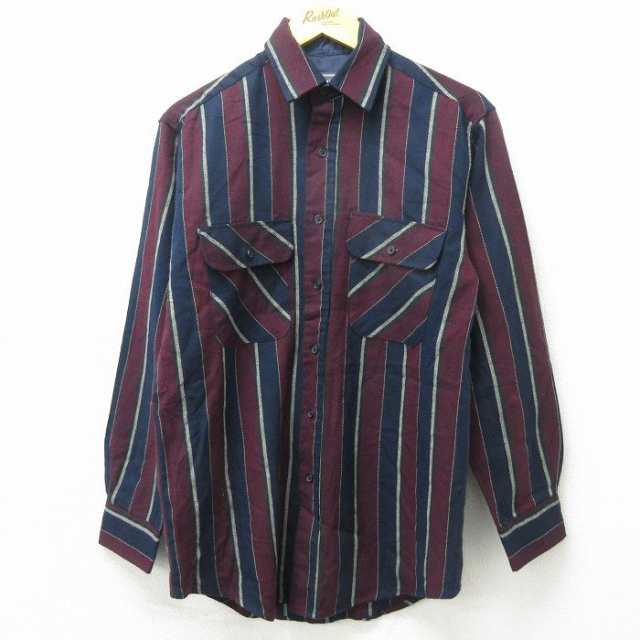 古着 長袖 シャツ メンズ 90年代 90s 紺 ネイビー ストライプ Mサイズ 中古 トップス 中古 古着の通販はau PAY マーケット  古着屋RUSHOUT au PAY マーケット－通販サイト