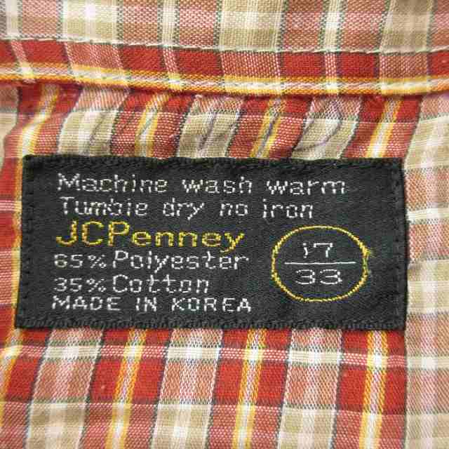 古着 JCペニー 長袖 ウエスタン シャツ メンズ 70年代 70s エンジ他